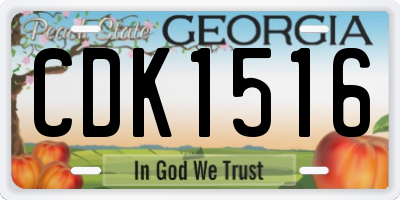 GA license plate CDK1516