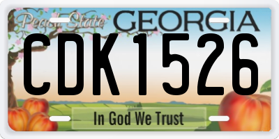 GA license plate CDK1526