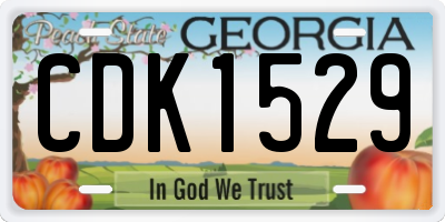 GA license plate CDK1529
