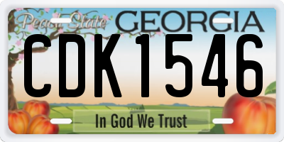 GA license plate CDK1546