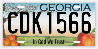 GA license plate CDK1566