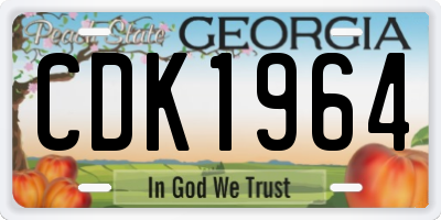 GA license plate CDK1964