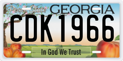 GA license plate CDK1966