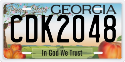 GA license plate CDK2048
