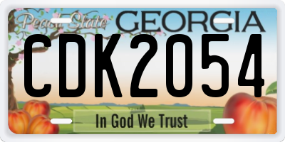GA license plate CDK2054