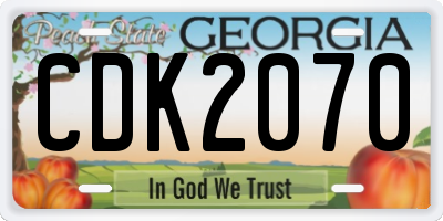GA license plate CDK2070