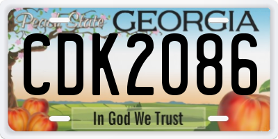 GA license plate CDK2086