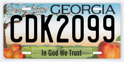 GA license plate CDK2099