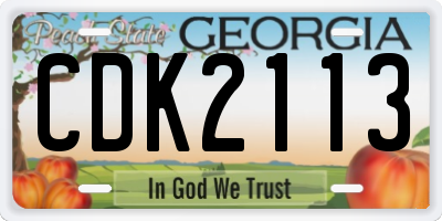 GA license plate CDK2113