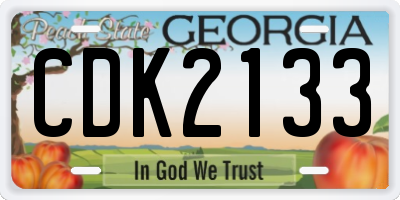GA license plate CDK2133