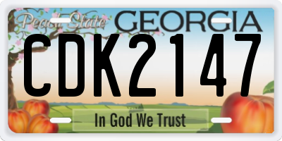 GA license plate CDK2147