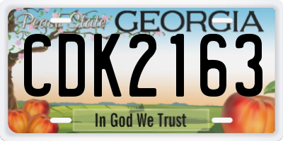 GA license plate CDK2163