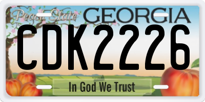GA license plate CDK2226