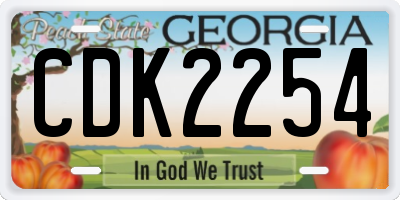 GA license plate CDK2254