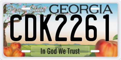 GA license plate CDK2261