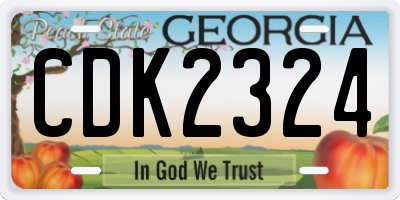 GA license plate CDK2324