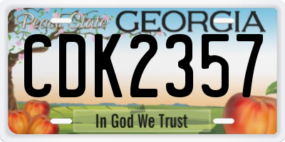 GA license plate CDK2357