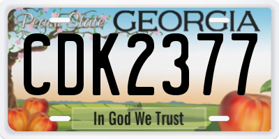 GA license plate CDK2377