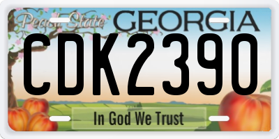 GA license plate CDK2390