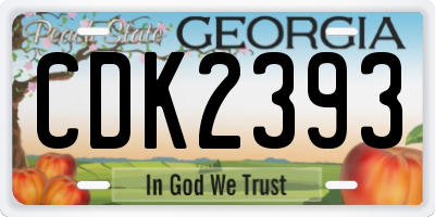 GA license plate CDK2393