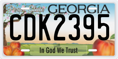 GA license plate CDK2395