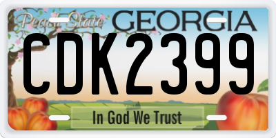 GA license plate CDK2399