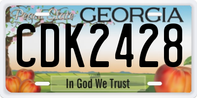 GA license plate CDK2428