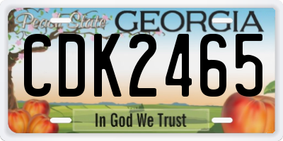 GA license plate CDK2465