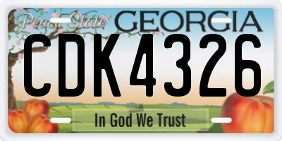 GA license plate CDK4326