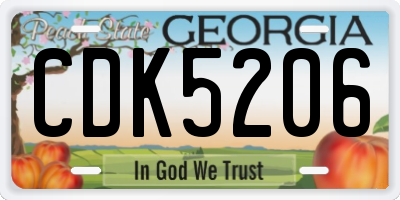 GA license plate CDK5206