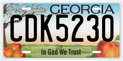 GA license plate CDK5230