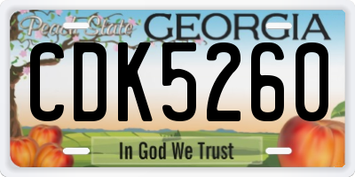 GA license plate CDK5260
