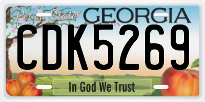 GA license plate CDK5269
