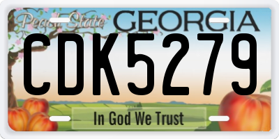 GA license plate CDK5279