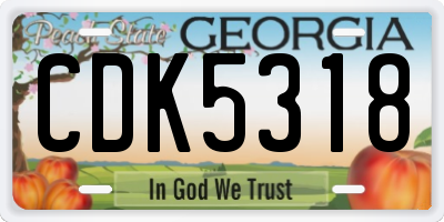 GA license plate CDK5318