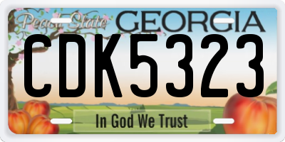 GA license plate CDK5323