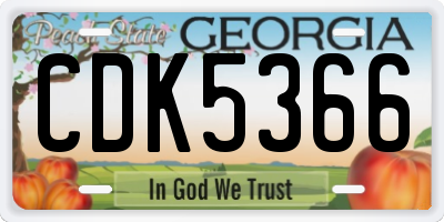 GA license plate CDK5366