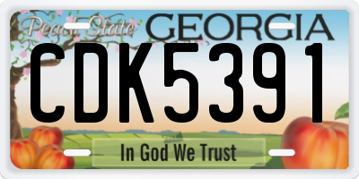 GA license plate CDK5391
