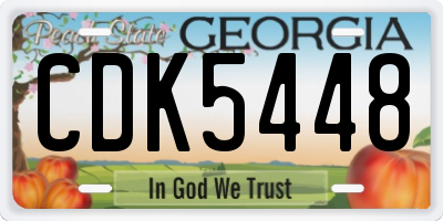 GA license plate CDK5448