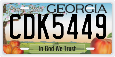 GA license plate CDK5449