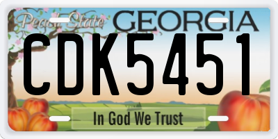 GA license plate CDK5451