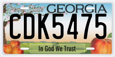 GA license plate CDK5475