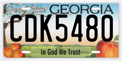 GA license plate CDK5480
