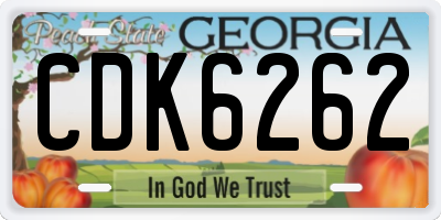 GA license plate CDK6262