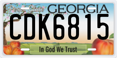 GA license plate CDK6815