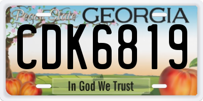 GA license plate CDK6819