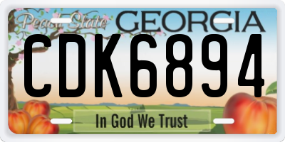GA license plate CDK6894