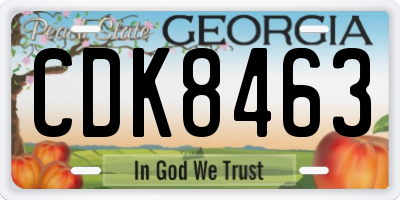 GA license plate CDK8463