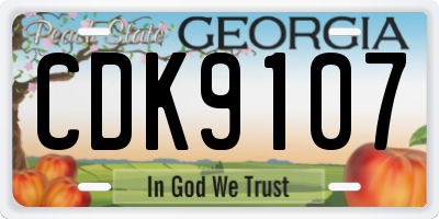 GA license plate CDK9107
