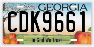 GA license plate CDK9661